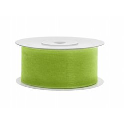 Stuha zelené jablko organza 3,8 cm